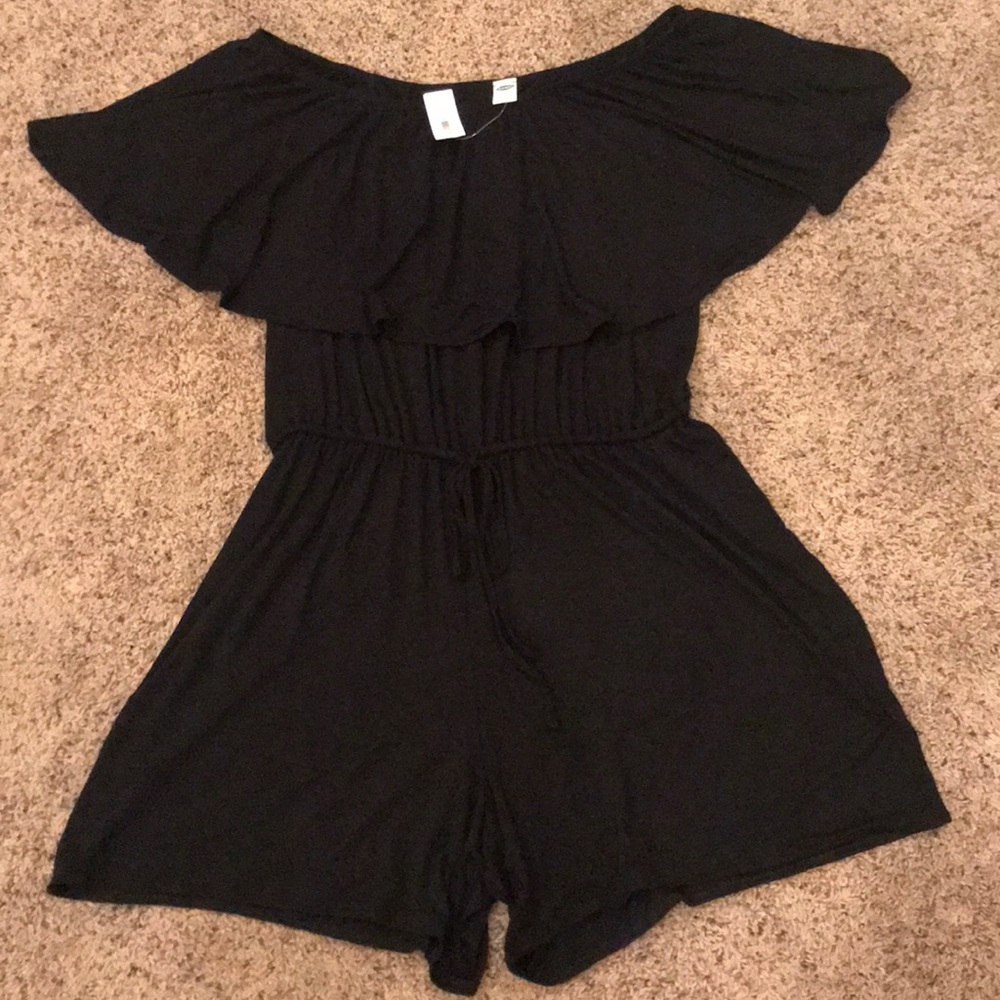 Old Navy black off the shoulder romper